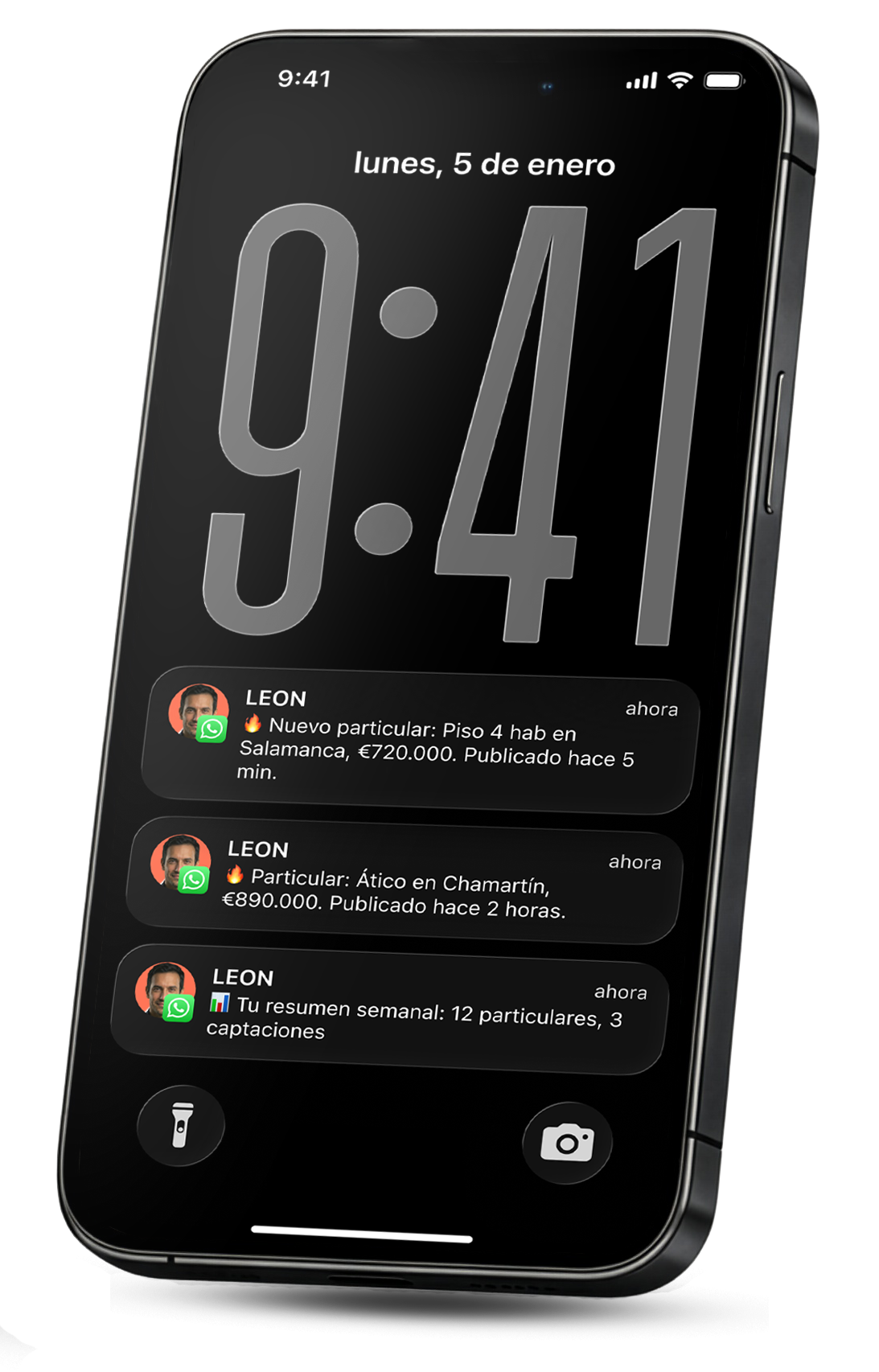 LEON envía leads inmobiliarios por WhatsApp